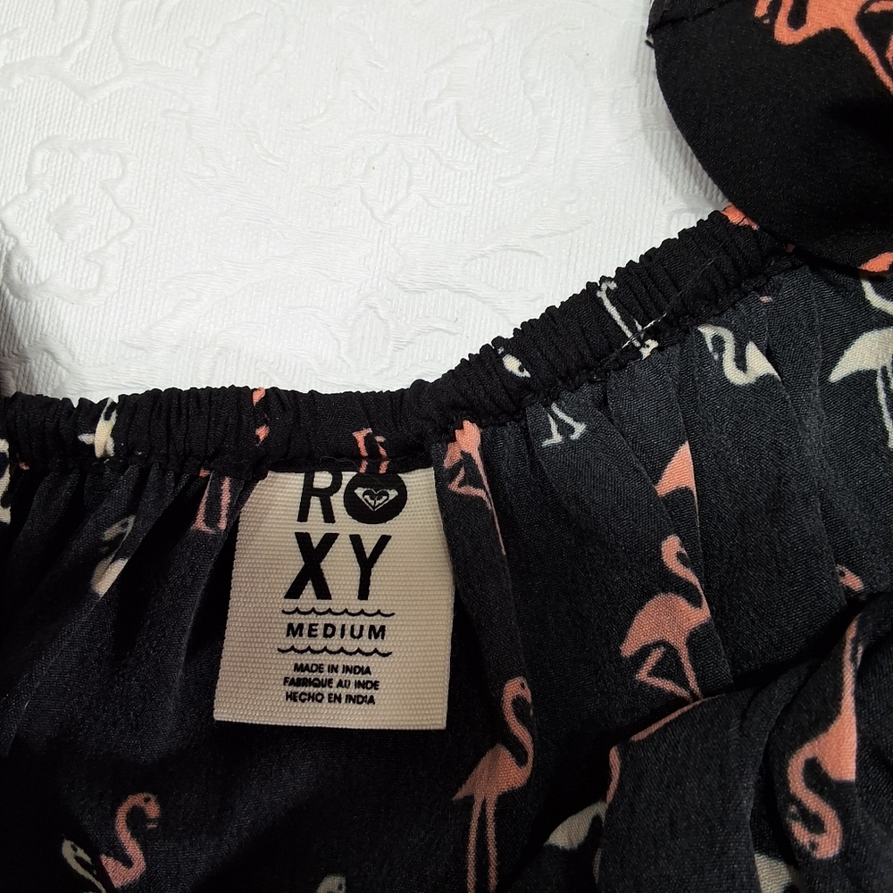 Roxy Sleeveless Flamingo Print Mini Dress Size M - Picture 8 of 9